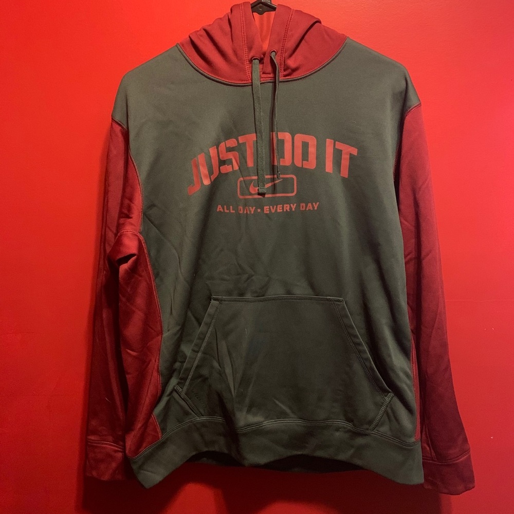 Men’s Nike Burgundy/Grey Hoodie Large